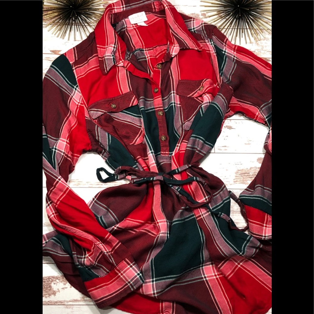 Isabel Maternity Long Sleeve Flannel Shirt